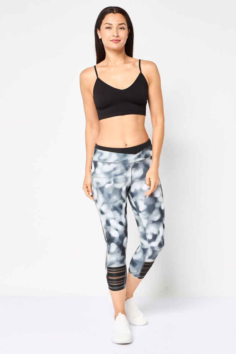 Adidas Women Sportswear Fit Running Capri Tights, Multicolor - Image 2