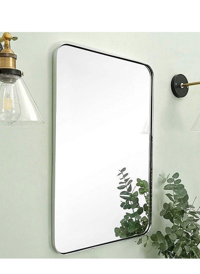 Glass Corner Rectangular mirrors with a silver aluminum frame - Image 3