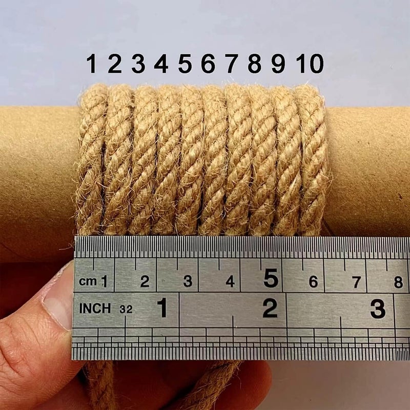 IlikeEC 328 Feet Jute Rope, 6mm 4-Ply Natural Thick Jute Twine String for Floristry, DIY Arts Crafts, Gardening Bundling and Cat Scratch Post (Brown) - Image 3
