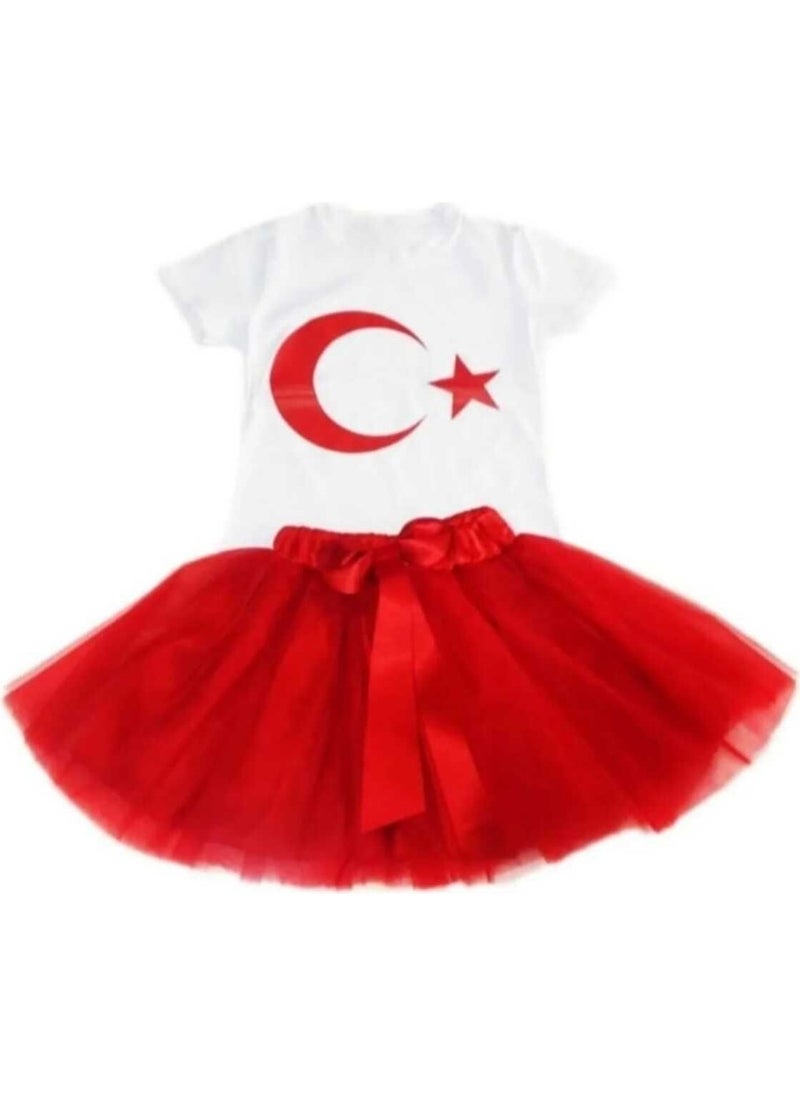 Girls' 23 April 29 October Performance Outfit Patterned Short Sleeve White T-Shirt Tutu Skirt Set - pzsku/Z11DC89316DC214645E78Z/45/_/1725721450/f37bd852-c08f-41fe-ad59-6fa9d1b5251b