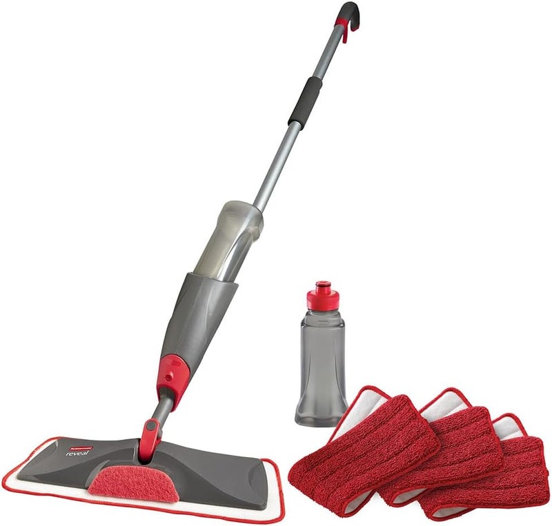 Rubbermaid Microfiber Reveal Spray Mop Floor Cleaning Kit with 3 Microfiber Wet Pads and Refillable Bottle - Image 1