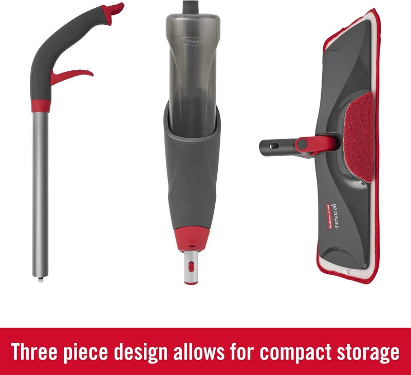 Rubbermaid Microfiber Reveal Spray Mop Floor Cleaning Kit with 3 Microfiber Wet Pads and Refillable Bottle - Image 3