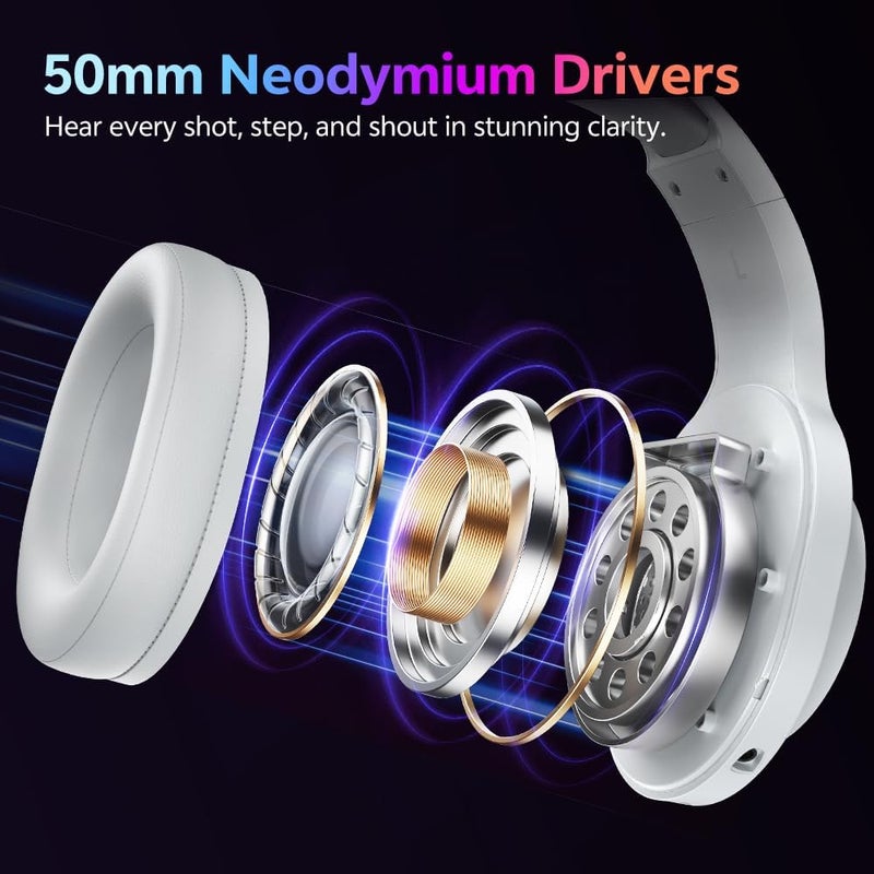 QCY V200 Gaming Headset, 2.4GHz Wireless Gaming Headphones with Detachable Noise Canceling Mic, 7.1 Surround Sound, 240H Battery, Comfortable Cushions, USB-C, Bluetooth 6.0 for PC, PS5, PS4, Switch - Image 5