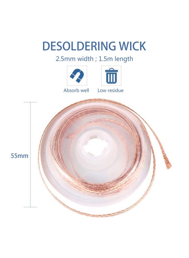 EVERMARKET(TM) Desoldering Wick, solder braid with 2.5mm Width, 1.5m Length and Solder Sucker Desoldering Vacuum Pump Solder Removal Tool - Blue - Image 4