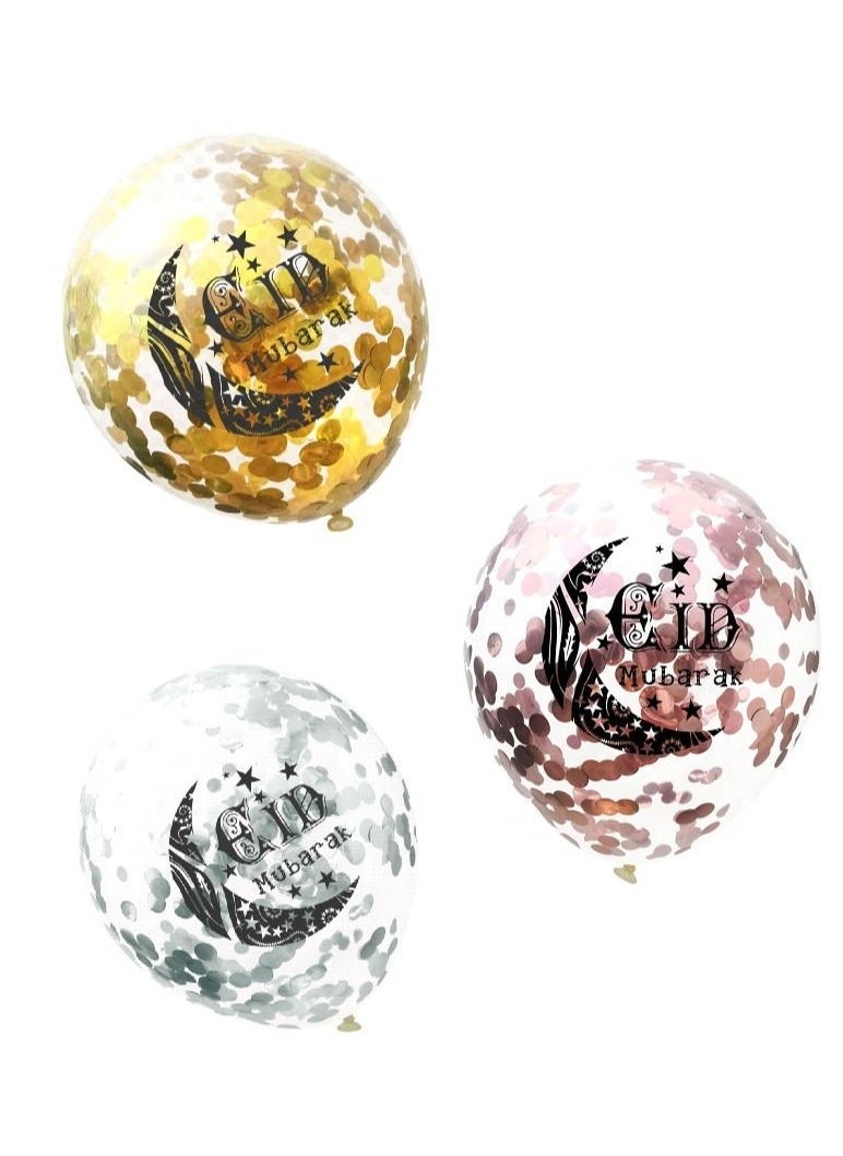 Party Propz Eid Mubarak Balloon Decoration - Set of 6 - Image 1