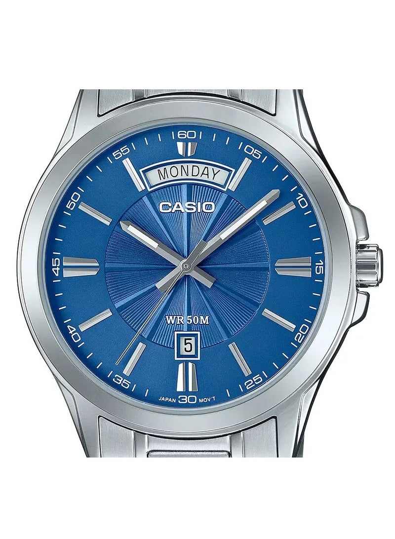 CASIO mtp-1381d-2avdf Analog Blue Dial Stainless Steel Bracelet Men's Watch - Image 2