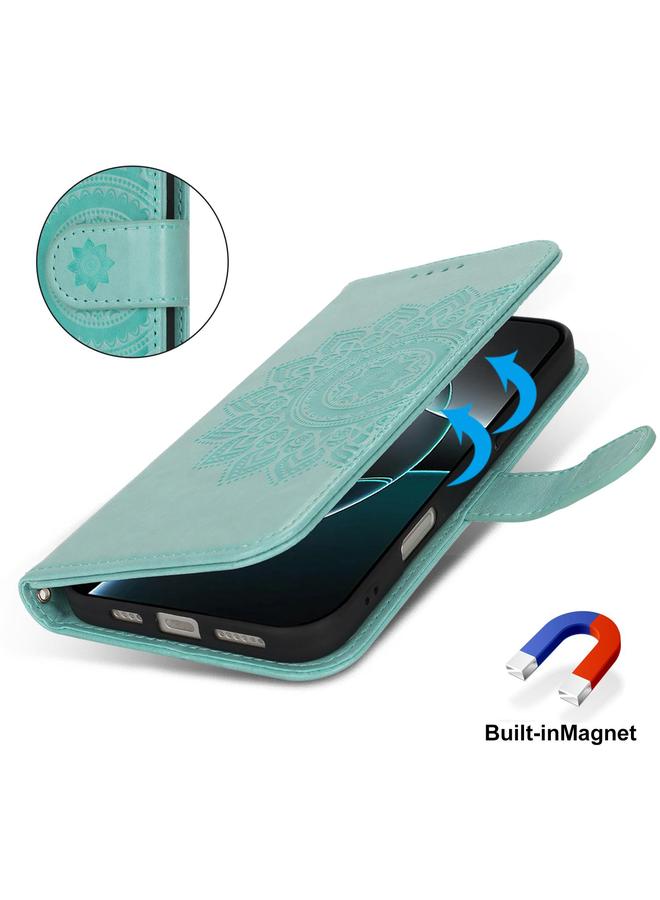 زبون جراب لهاتف iPhone 12 Pro Max، جراب هاتف جلدي مزدوج الطي مطبوع عليه نقش - Image 5