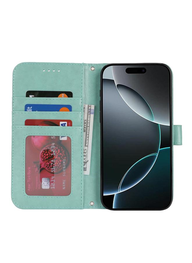 زبون جراب لهاتف iPhone 12 Pro Max، جراب هاتف جلدي مزدوج الطي مطبوع عليه نقش - Image 3