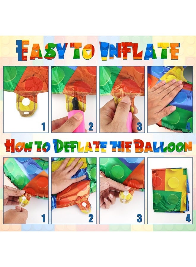 SAVITA بالون رقم كتلة البناء 32 بوصة، بالونات فويل رقمية ملونة بالهيليوم لتزيين حفلات عيد الميلاد بموضوع الكتل (رقم 1) - Image 5