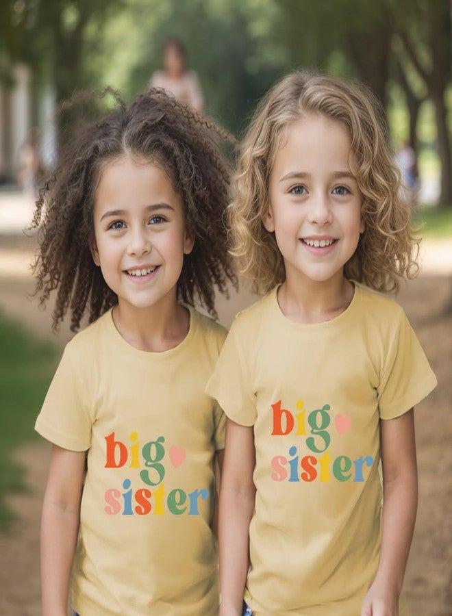 Geoyune Big Sister Shirts Toddler Kids Big Sister Shirts Baby Girls Announcement T-Shirt Sibling Reveal Summer Tees Tops Outfits for Little Girls 3-4T - Image 4
