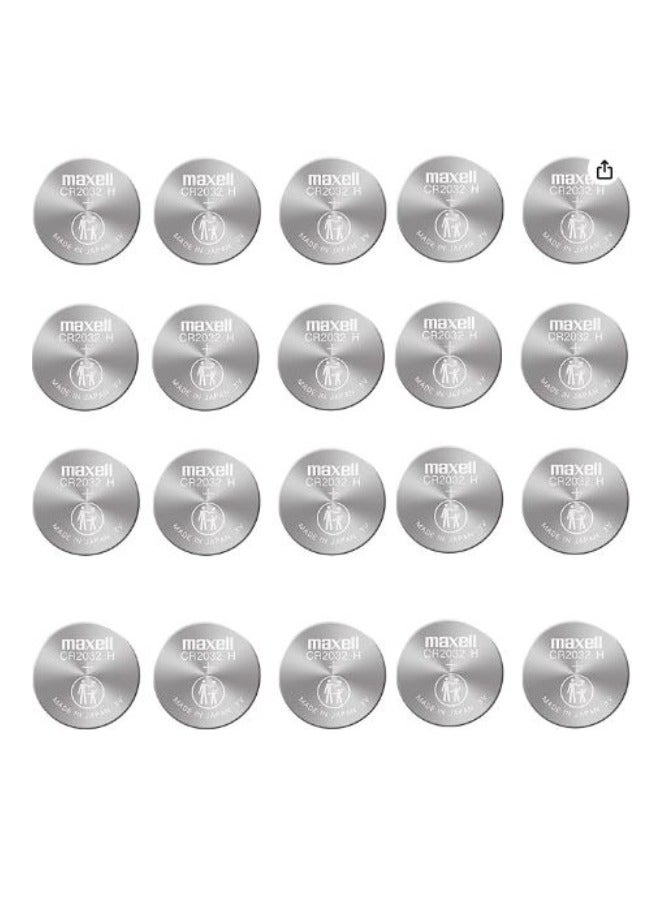 ماكسل 20 قطعة من بطاريات ليثيوم ماكسيل CR2032 يابانية 3 فولت