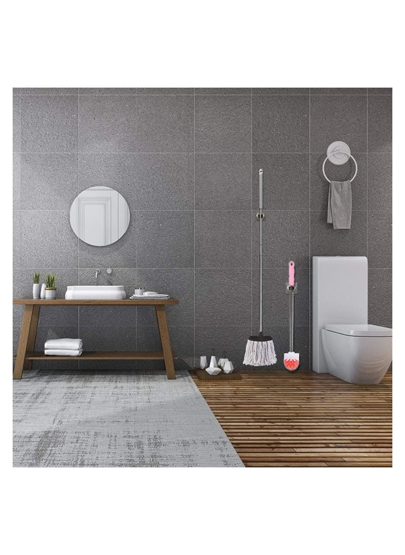 SYOSI Mop Holder Self Adhesive Broom Wall Mounted Organizer Garden Tool Hanger Sweeping Brush Tidy No Drilling Super Anti-Slip Split Type for Closet Kitchen Bathroom 10 Pieces  - Image 4