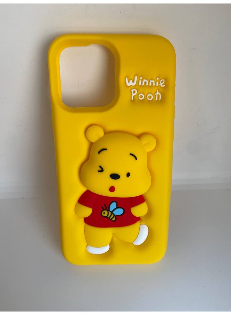 3D Cartoon Phone Case for iPhone 12 Pro Max, 13 Pro Max, All-Round Protection, Anti-Slip Design (Pooh With PoP Socket) - Image 5