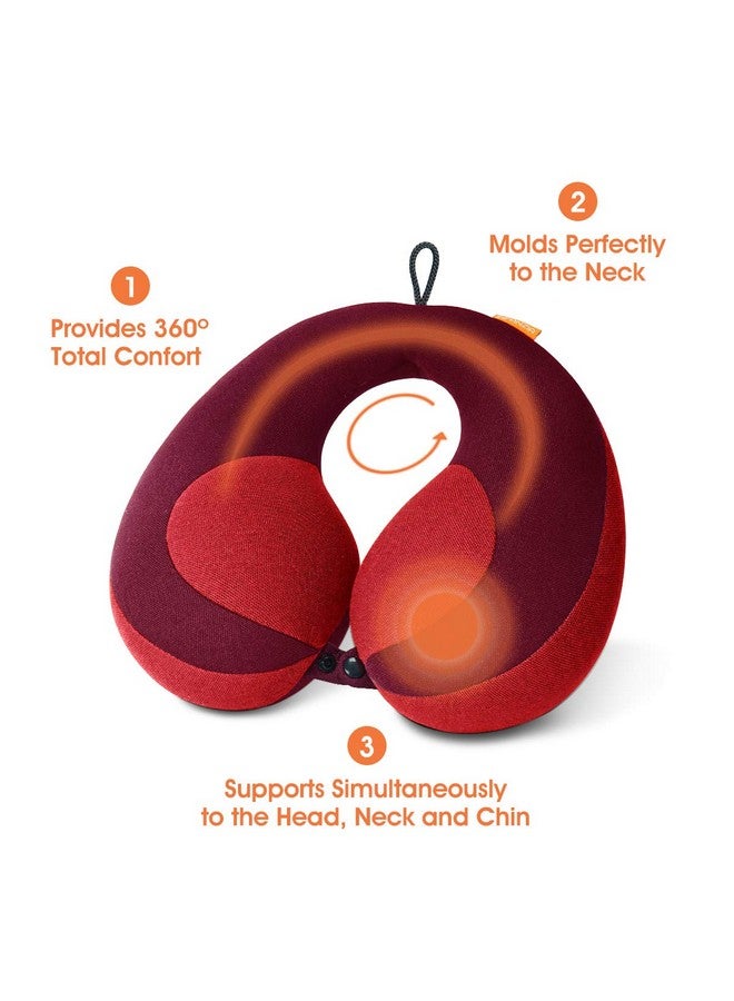 INFANZIA Kids Chin Supporting Travel Neck Pillow, Helps Support Head and Neck, Comfortably Designed for Head, Neck, and Chin Support - Gifts for Toddler/Child/Kids, Red - Image 2