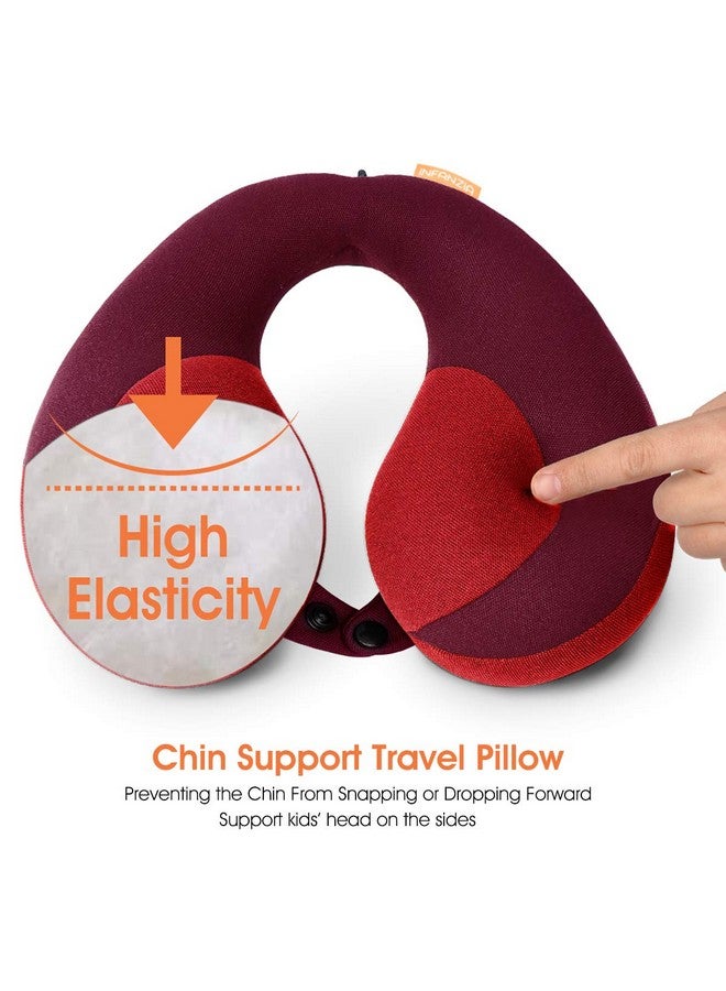 INFANZIA Kids Chin Supporting Travel Neck Pillow, Helps Support Head and Neck, Comfortably Designed for Head, Neck, and Chin Support - Gifts for Toddler/Child/Kids, Red - Image 4