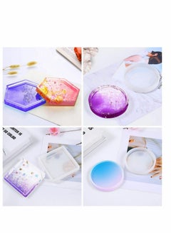 Y&D 4 Pack Wave Agate Coaster Resin Casting Mould Silicone Making Epoxy Clay for Home Decoration Craft DIY  - Image 4