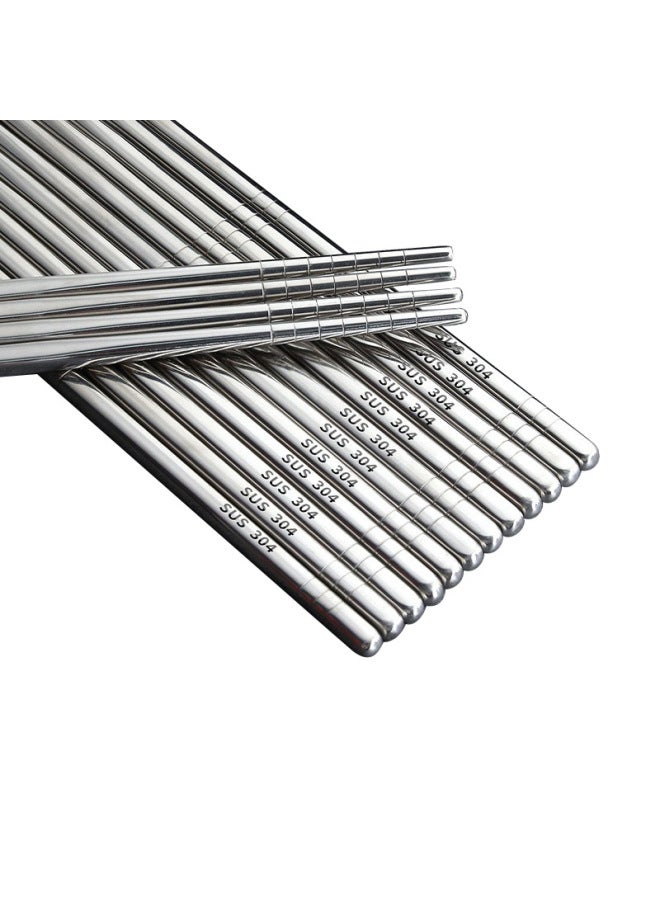 304 Stainless Steel Chopsticks High Temperature Resistant Chopsticks Commercial Non-slip Stainless Steel Household Chopsticks Set-Specifications:Black Card Plastic Bag Packaging, Korean Version Paper Cards Are Sent Randomly  - Image 5