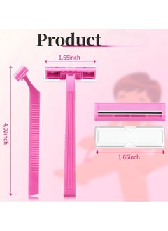 VENDIX Double Edge Razor Blades - 105-Piece Set, Sharp Stainless Steel, Precision Shaving for Men & Women, Full Body Smooth Shave pink  - Image 3
