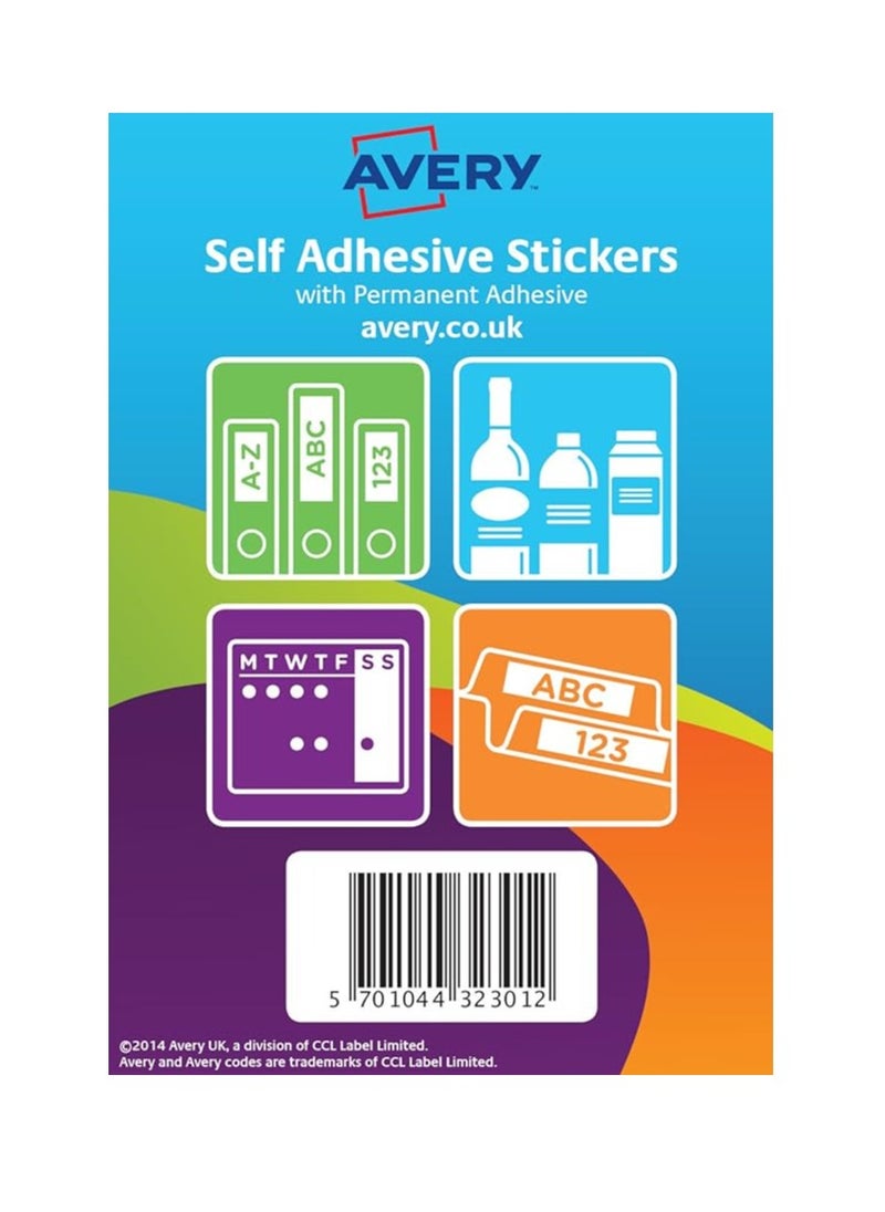 AVERY - Self Adhesive Dots/Circle Labels - Red (Diameter 8 mm, 70 per Sheet, 560 Total) - Image 1