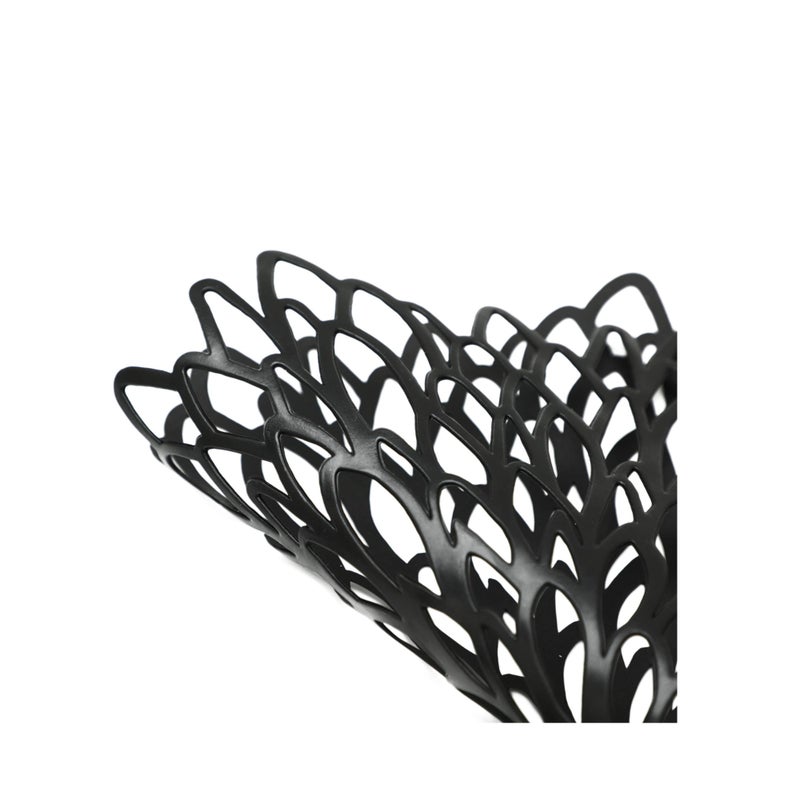 Barakah مجموعة من 6 حصائر طاولة سوداء من الفينيل المضغوط بتصميم دائري مزخرف بالزهور لتزيين مركز الطاولة 15" - Image 5