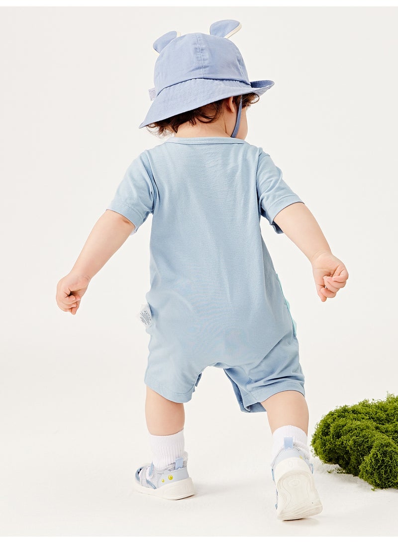 mini bala Unisex Baby Adorable Short - Sleeve Romper, Super Soft Breathable Cotton Fabric, Fun Dinosaur Print, Front Snap Closure, Convenient for Diaper Changes, Great for Outdoor Adventures and Daily Wear Infant Romper - Image 3