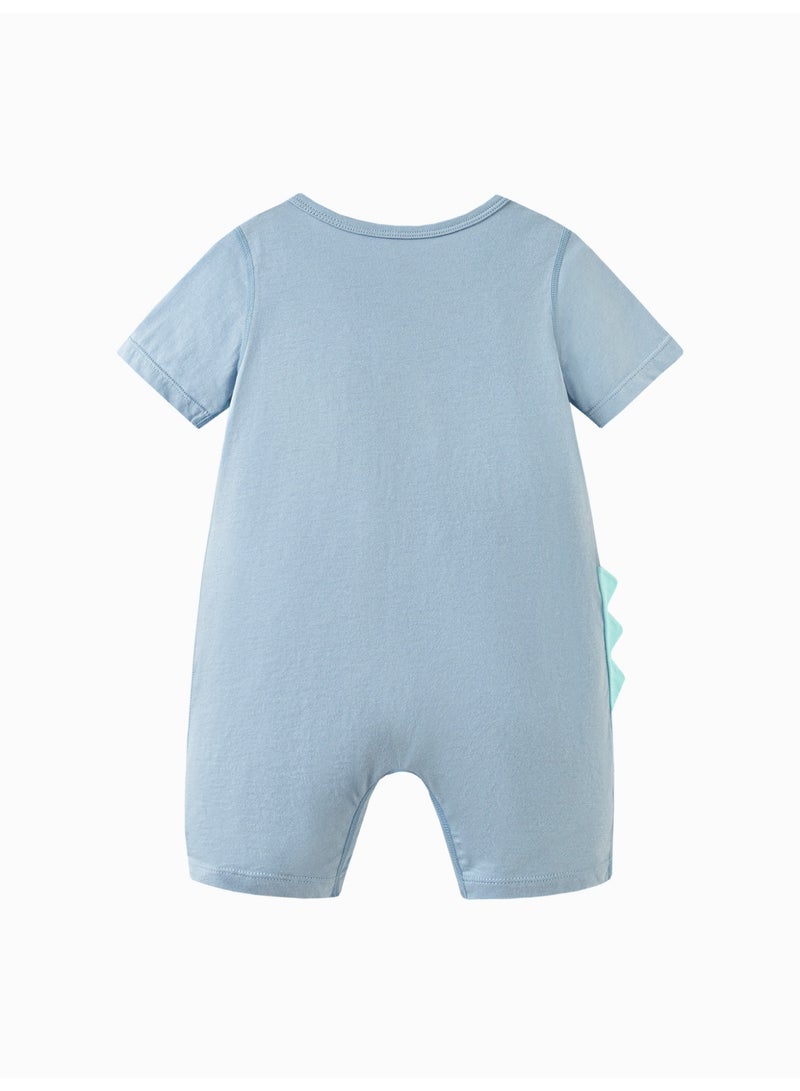 mini bala Unisex Baby Adorable Short - Sleeve Romper, Super Soft Breathable Cotton Fabric, Fun Dinosaur Print, Front Snap Closure, Convenient for Diaper Changes, Great for Outdoor Adventures and Daily Wear Infant Romper - Image 5