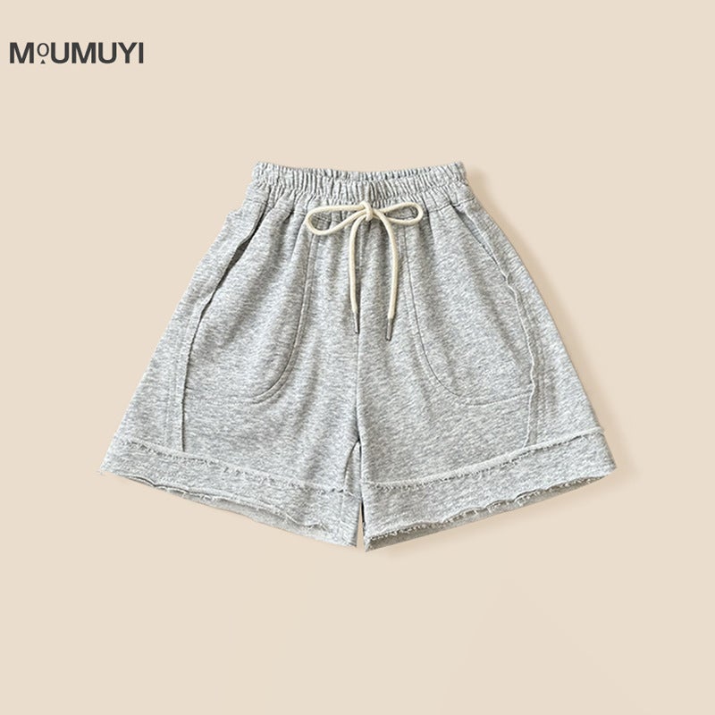Childrens suit Printed Short-sleeved 2025 Summer New Cartoon T-shirt Casual Mens Baby Shorts Korean-style Two-piece Set gray shorts 
