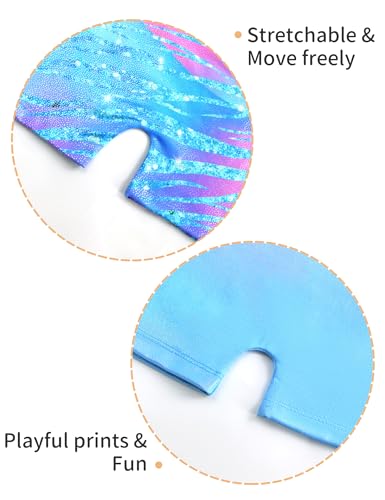Nokecina Girls Gymnastics Leotards 2 Packs Size 8-9 Years Old Blue Green Kids Pro Gym Outfit for Tumbling - Image 5