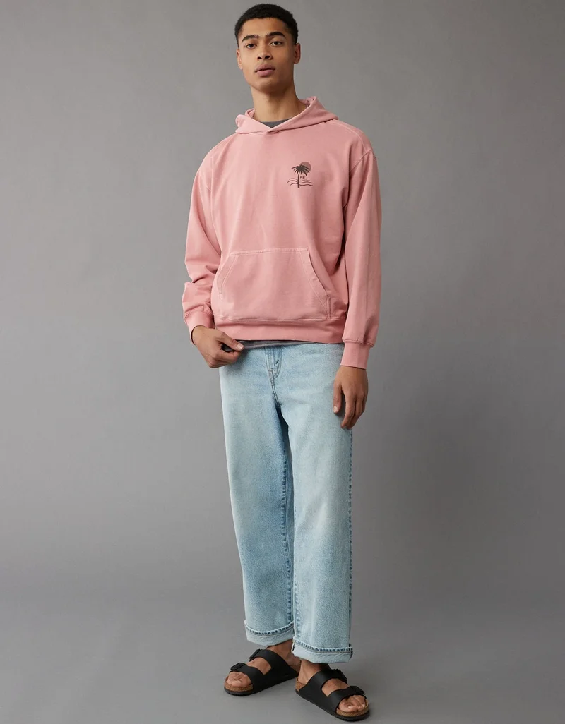 American Eagle AE Stretch Bonfire Graphic Hoodie