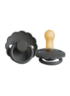FRIGG Daisy Latex Baby Pacifier, 6-18 Months, Pack of 1, Size 2 - Graphite  - Image 1