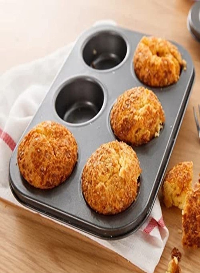 SHOAIB 6-Cups Mini Loaf Pan and Muffin and Cupcakes Combo Brownie Cake Mould 2-Piece Nonstick Baking Tray - Image 2