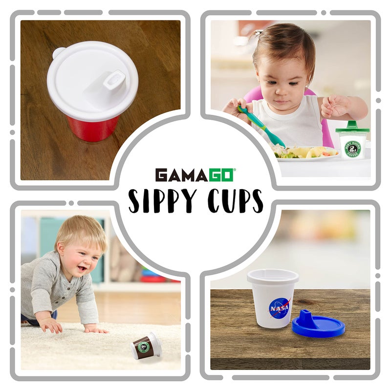 GAMAGO Party Time Baby Sippy Cup - Adorably Cute Learner Sippy Cup for Babies, Toddlers and Kids - 6+ Months Old - Holds 7 Ounces - BPA-Free - Food-Safe - Spill Proof - Easy to Clean - Image 5