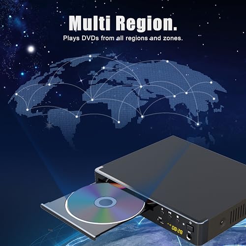 LONPOO DVD Players HDMI for TV, Compact Multi Region DVD CD Player with Full HD Picture Quality,Anti-Skip,No Picture Freeze,Noise Cancellation,Microphone Port,USB Playback,HDMI & AV Cable Included - Image 4