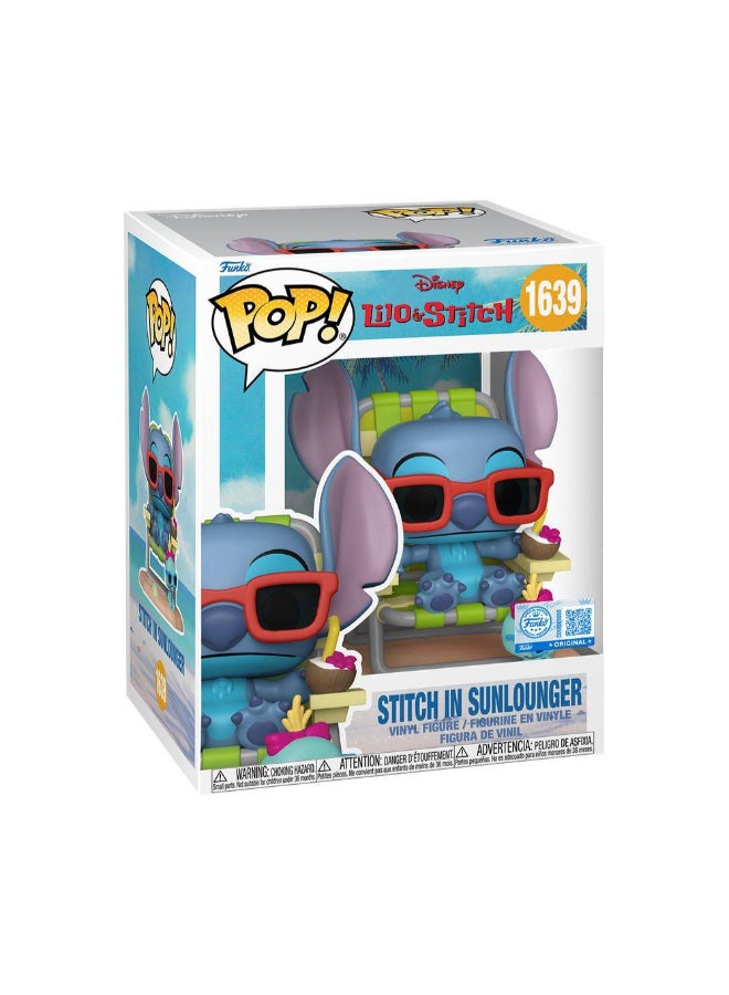 Funko POP! Disney Lilo & Stitch Stitch in Sunlounger Vinyl Figure (12.2 cm) - Image 1