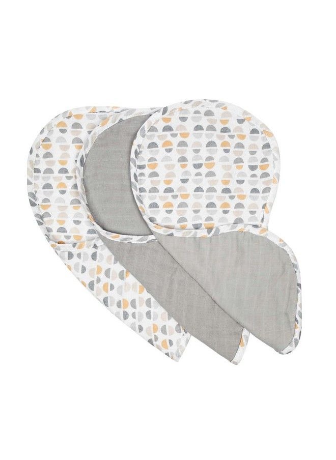 boppy 100% Cotton Muslin Burp Cloth Gray Gold Truffles Coordinating Design Pack Of 3 Soft And Absorbent Burp Cloths With A Curved Shoulder Stay Shape  - Image 1