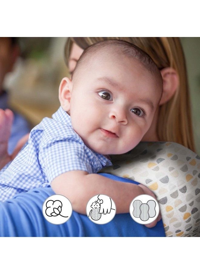 boppy 100% Cotton Muslin Burp Cloth Gray Gold Truffles Coordinating Design Pack Of 3 Soft And Absorbent Burp Cloths With A Curved Shoulder Stay Shape  - Image 3
