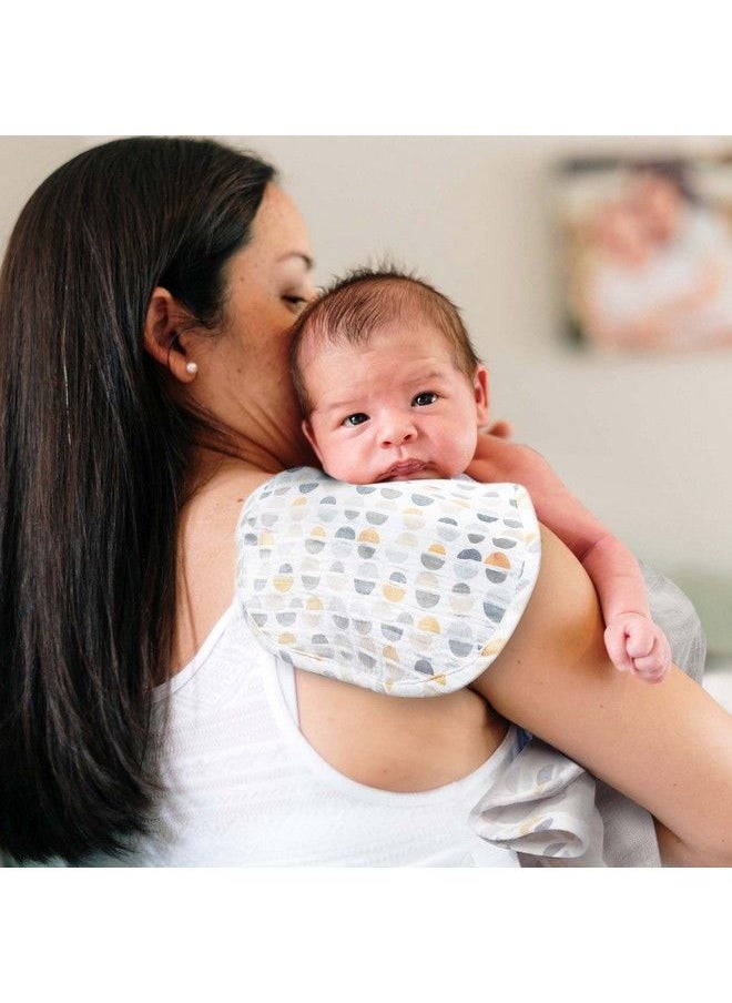 boppy 100% Cotton Muslin Burp Cloth Gray Gold Truffles Coordinating Design Pack Of 3 Soft And Absorbent Burp Cloths With A Curved Shoulder Stay Shape  - Image 5