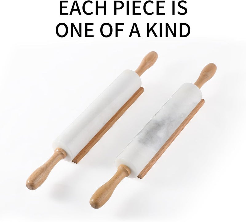 Koville Marble Rolling Pin, Non-Stick African Stone Polished Dough Roller, Pasta, Dumpling, Ravioli, Fondant, Pie Crust, Kitchen Baking Pastry Tools(Namib Fantasy) - Image 5