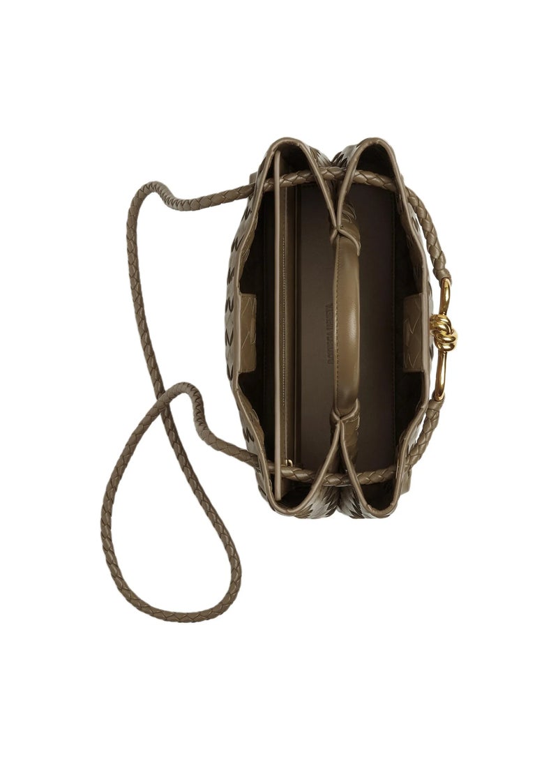 BOTTEGA VENETA Andiamo Top handle bag leather bag with signature knot detail and sliding cross-body strap. - Image 4