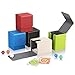 TCGUARD Card Deck Box for MTG Card Storage Box Holds 100 Plus Single Sleeved Cards Microfiber Lining and LeatherBox Compatible BlueGreenWhite - Image 3