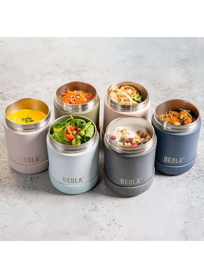 BEOLA 450ml Food Jar Lunch Box Thermos Stainless Steel Double Wall Insulated Travel Food Flask for Kids and Adults, 15oz (Lava Gray) - Image 5
