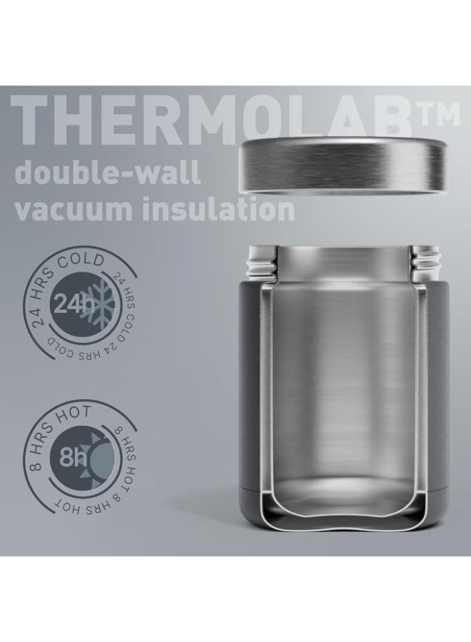 BEOLA 450ml Food Jar Lunch Box Thermos Stainless Steel Double Wall Insulated Travel Food Flask for Kids and Adults, 15oz (Lava Gray) - Image 4