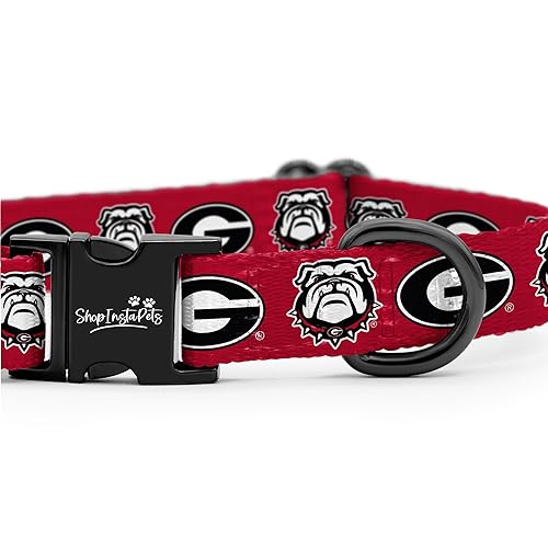 ShopInstaPets Georgia Bulldogs Custom Handmade Adjustable Nylon Collars and Leashes (Medium Collar) - Image 3