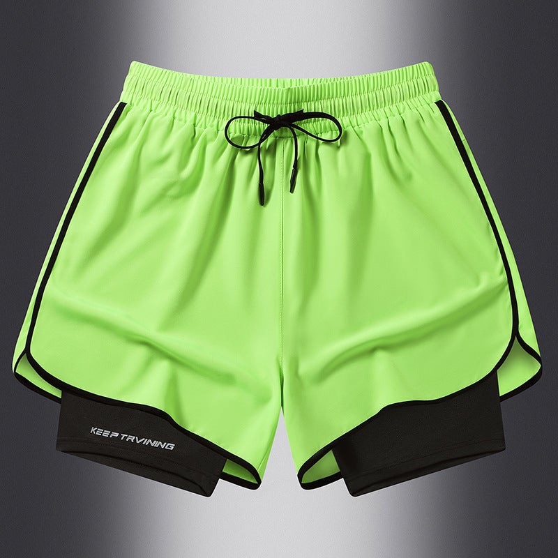 Summer Ice Silk Shorts Quick-Drying Casual Trendy Loose Breathable Thin Men'S And Women'S Sports Shorts - Image 1