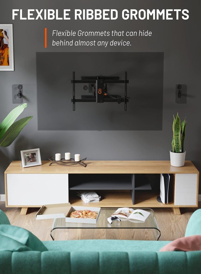 ECHOGEAR Flexible Mini Grommet Cable Hider Wall (4 Pack, Black) - Image 2