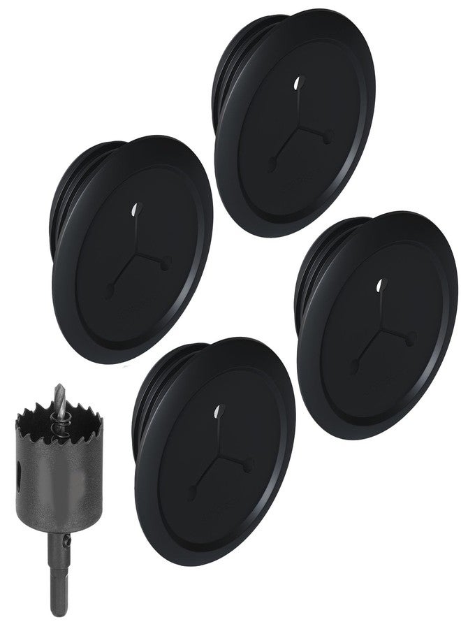 ECHOGEAR Flexible Mini Grommet Cable Hider Wall (4 Pack, Black) - Image 1