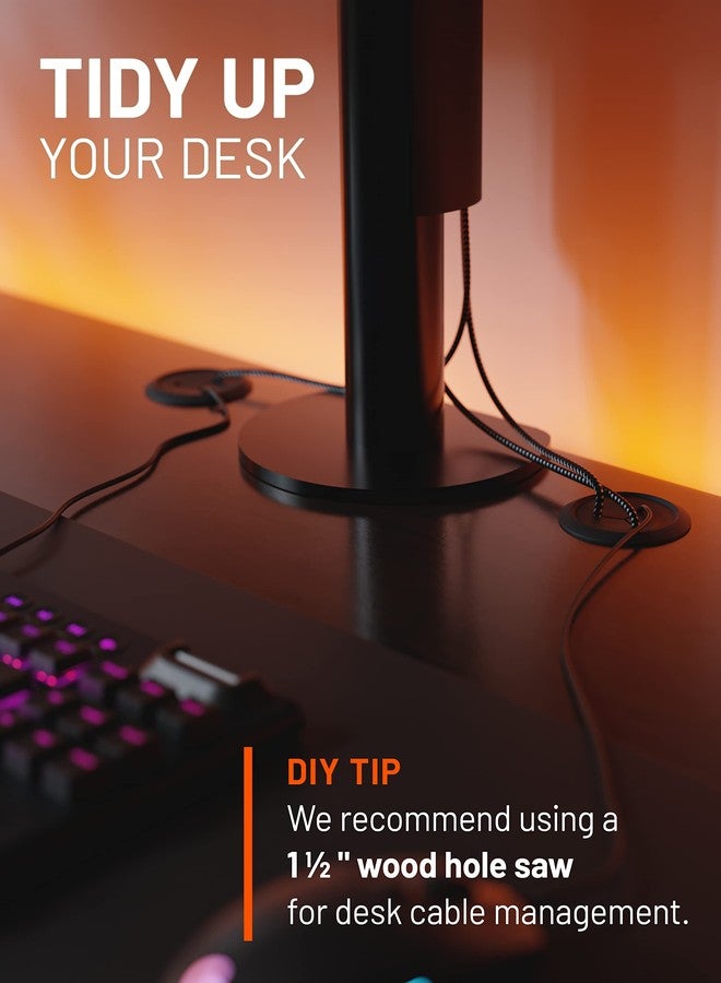 ECHOGEAR Flexible Mini Grommet Cable Hider Wall (4 Pack, Black) - Image 4