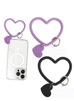 Versatile Heart Loop Phone Lanyard with Key Chain Holder - Comfortable Smartphone Wrist Strap for Outdoor Activities, Compatible with Most Phones, Includes 4 Back Patches for Enhanced Convenience