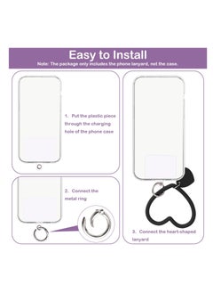 Generic Versatile Heart Loop Phone Lanyard with Key Chain Holder - Comfortable Smartphone Wrist Strap for Outdoor Activities, Compatible with Most Phones, Includes 4 Back Patches for Enhanced Convenience  - Image 4