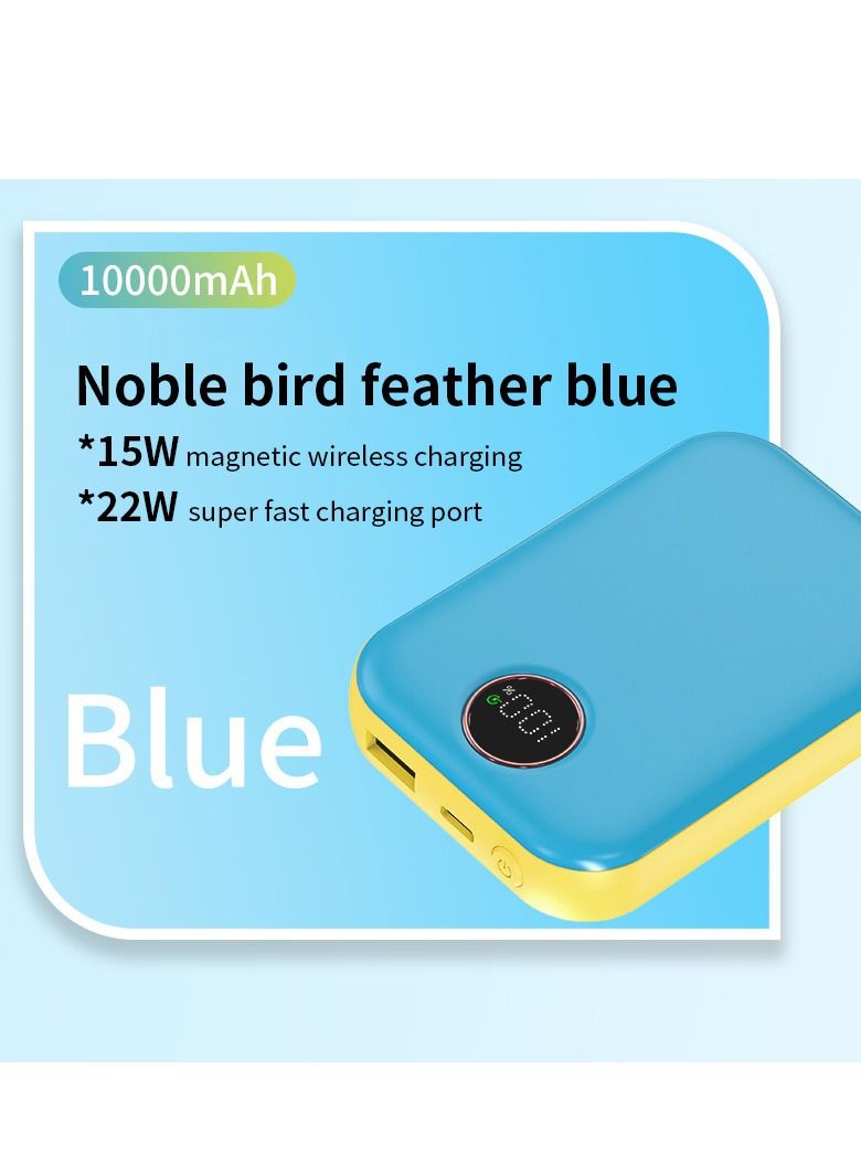 GULFLINK Fast Magnetic Portable Power Bank with Typec Cable 10000mah Blue - Image 2